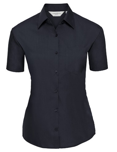R-R-935F-0-Ladies Short Sleeve Poly-Cotton Easy Care Poplin Shirt